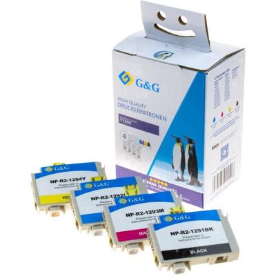 G&G, Druckerpatrone, XL-Druckerpatronen kompatibel zu Epson T1295/C13T12954012 je 1x Schwarz Cyan G&G, Druckerpatrone, XL-Druckerpatronen kompatibel zu Epson T1295/C13T12954012 je 1x Schwarz Cyan