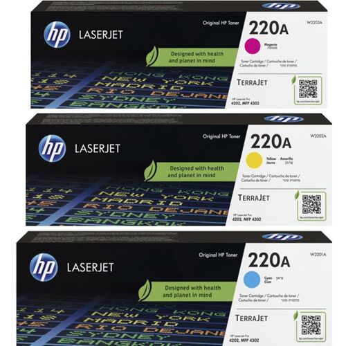 Toner, 220A Tonercartridge - Rainbowkit - Cyan/Magenta/Geel (HP220AKIT) (CMYK)