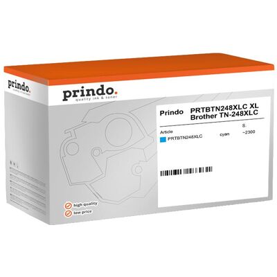 Prindo, Toner, kompatibel mit Brother TN-248XLC (C) Prindo, Toner, kompatibel mit Brother TN-248XLC (C)