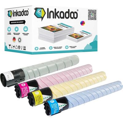 Inkadoo, Toner, Toner kompatibel mit Konica Minolta A8K3450 / TN-221C Toner (BK, C, M, Y) Inkadoo, Toner, Toner kompatibel mit Konica Minolta A8K3450 / TN-221C Toner (BK, C, M, Y)