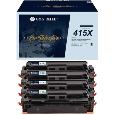 G&G HP 415X Kompatibler Toner Pack - Schwarz, Cyan, Magenta, Gelb G&G HP 415X Kompatibler Toner Pack - Schwarz, Cyan, Magenta, Gelb