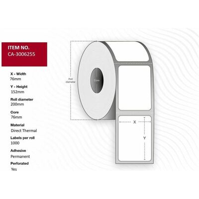Capture Etikettenrolle, Label 76 x 152mm, Core 76mm (76 mm) Capture Etikettenrolle, Label 76 x 152mm, Core 76mm (76 mm)