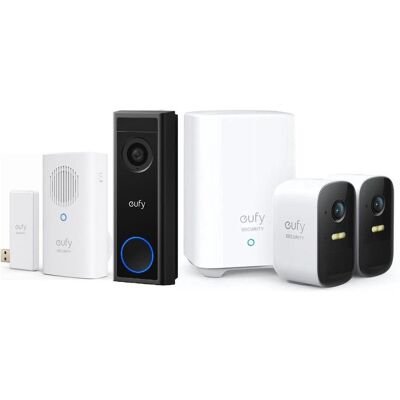 eufy, Klingel + Türsprechanlage, deurbel starterkit 2K Video Deurbel + 2C Camera set + Deurbelgong - Voordeelbundel (Ethernet, Kabellos, WLAN) eufy, Klingel + Türsprechanlage, deurbel starterkit 2K Video Deurbel + 2C Camera set + Deurbelgong - Voordeelbundel (Ethernet, Kabellos, WLAN)