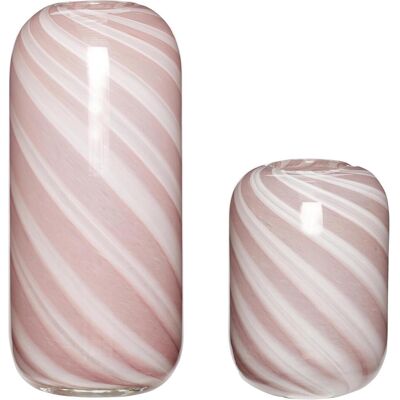 Hübsch Candy Roze Set - Vase - Rosa/Weiß - Elegante Dekoration Hübsch Candy Roze Set - Vase - Rosa/Weiß - Elegante Dekoration