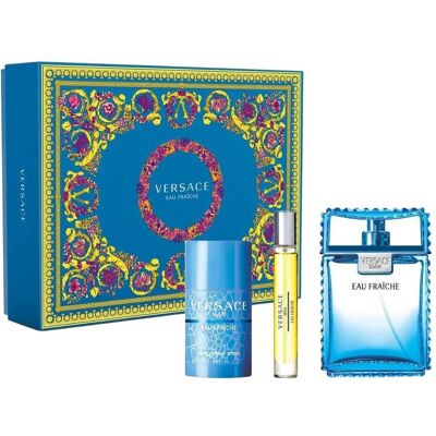 Versace Männer Eau Fraiche Geschenkset - 100ml EDT, 75ml Deodorant, 10ml Reisespray Versace Männer Eau Fraiche Geschenkset - 100ml EDT, 75ml Deodorant, 10ml Reisespray