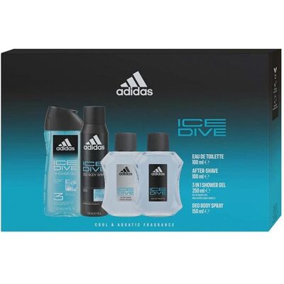 Adidas Ice Dive Duftset - Eau de Toilette, Körperspray, Duschgel, Aftershave Adidas Ice Dive Duftset - Eau de Toilette, Körperspray, Duschgel, Aftershave