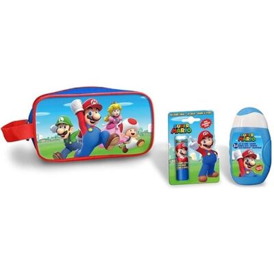 Super Beauty Geschenkset, Mario Toilet Bag with 2 in 1 Formula Bubble Bath Shampoo and Lip Balm For Kids (Körperpflegeset) Super Beauty Geschenkset, Mario Toilet Bag with 2 in 1 Formula Bubble Bath Shampoo and Lip Balm For Kids (Körperpflegeset)