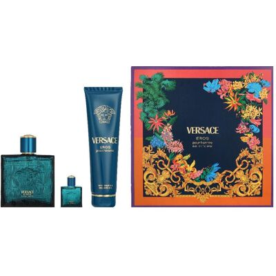 Versace, Beauty Geschenkset, Eros Eau De Parfum 100ml Shower Gel 150ml Eau De Parfum 5ml (Parfum Set) Versace, Beauty Geschenkset, Eros Eau De Parfum 100ml Shower Gel 150ml Eau De Parfum 5ml (Parfum Set)