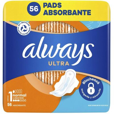 Always, Binden, Ultra Pads Regular Wing 56CT (56x) Always, Binden, Ultra Pads Regular Wing 56CT (56x)