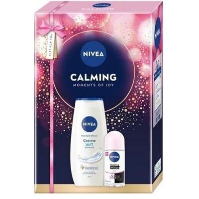 NIVEA, Duschmittel, Calming Moments Of Joy Cream Soft Shower Gel 250ml Black & White Antiperspirant Rollon 50ml (250 ml) NIVEA, Duschmittel, Calming Moments Of Joy Cream Soft Shower Gel 250ml Black & White Antiperspirant Rollon 50ml (250 ml)