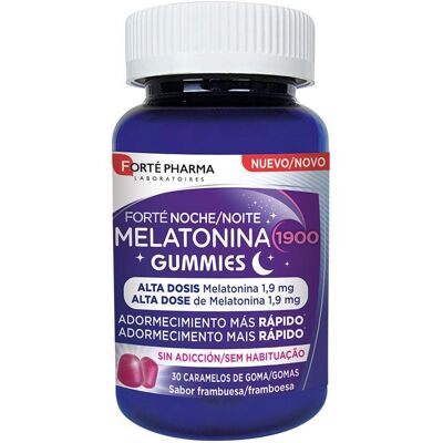 Forte Melatonin Gummis - Einschlafhilfe - 1,9 mg - Himbeergeschmack Forte Melatonin Gummis - Einschlafhilfe - 1,9 mg - Himbeergeschmack