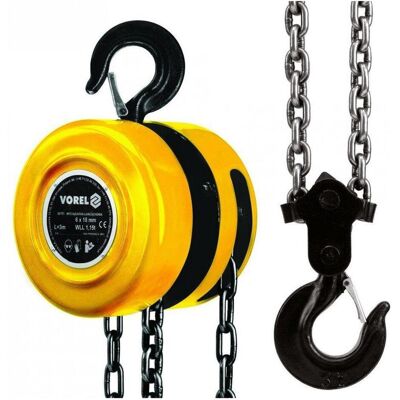 Toya, Seilzug + Werkstattkran, Kettenwinde, 2000 kg, Stahl, gelb, 80752 Toya, Seilzug + Werkstattkran, Kettenwinde, 2000 kg, Stahl, gelb, 80752