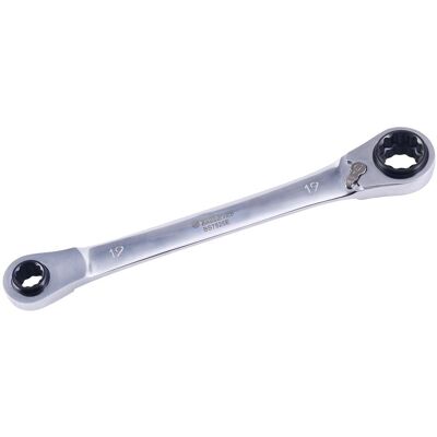 Bikeservice, Schraubenschlüssel, DOPPEL-RINGRTSCHSCHL BST 4 IN 1 SW 14 17 18 19 MM (14 mm, 17 mm, 18 mm, 19 mm) Bikeservice, Schraubenschlüssel, DOPPEL-RINGRTSCHSCHL BST 4 IN 1 SW 14 17 18 19 MM (14 mm, 17 mm, 18 mm, 19 mm)