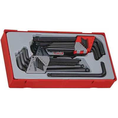 Teng Tools, Sechskantschlüssel, L-Form Innensechskantschlüssel lang, mit Kugelkopf, Satz 28-teilig, 1.5 10 mm, 3/16 3 Teng Tools, Sechskantschlüssel, L-Form Innensechskantschlüssel lang, mit Kugelkopf, Satz 28-teilig, 1.5 10 mm, 3/16 3