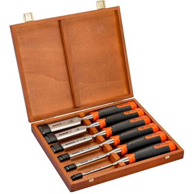 Bahco Beitel + Handhobel, ERGO - schlagfester Stechbeitelsatz - 6-teilig/Kartonverpackung (42 mm) Bahco Beitel + Handhobel, ERGO - schlagfester Stechbeitelsatz - 6-teilig/Kartonverpackung (42 mm)