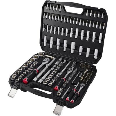 Toolcraft, Steckschlüssel + Stecknuss, Bit- und Steckschlüssel-Set 1/2, 1/4, 3/8 179teilig TO-10674594 Toolcraft, Steckschlüssel + Stecknuss, Bit- und Steckschlüssel-Set 1/2, 1/4, 3/8 179teilig TO-10674594