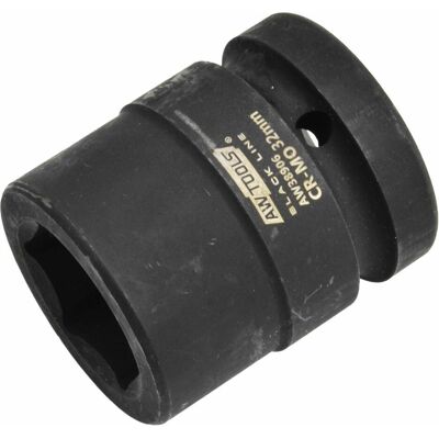 Awtools, Steckschlüssel + Stecknuss, Black Line kurze 6-Punkt-Schlagschrauberstecknuss (33 mm) Awtools, Steckschlüssel + Stecknuss, Black Line kurze 6-Punkt-Schlagschrauberstecknuss (33 mm)