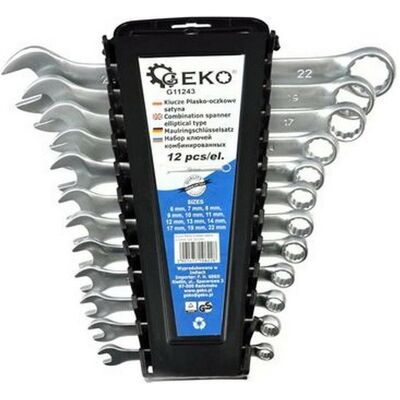 GEKO, Schraubenschlüssel, Steckschlüssel-Satz, 12-tlg., 6-22 mm, Kunststoffhalter mit Clip (10 mm, 11 mm, 12 mm, 13 mm, 14 mm, 15 mm, 16 mm, 17 mm, 18 mm, 19 mm, 20 mm, 21 mm, 22 mm, 6 mm, 7 mm, 8 mm, 9 mm) GEKO, Schraubenschlüssel, Steckschlüssel-Satz, 12-tlg., 6-22 mm, Kunststoffhalter mit Clip (10 mm, 11 mm, 12 mm, 13 mm, 14 mm, 15 mm, 16 mm, 17 mm, 18 mm, 19 mm, 20 mm, 21 mm, 22 mm, 6 mm, 7 mm, 8 mm, 9 mm)