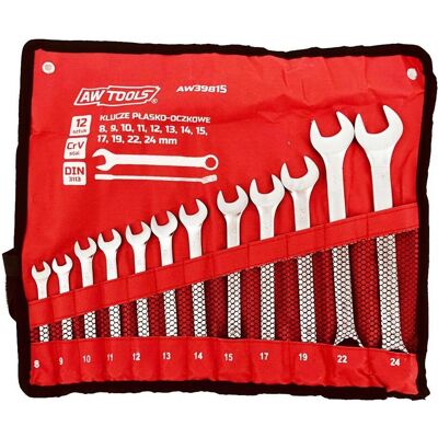 Awtools, Schraubenschlüssel, AW KLUCZ KOMPLET PŁASKO-OCZKOWY 12szt. /8mm-24mm/ MATOWE (10 mm, 12 mm, 13 mm, 14 mm, 15 mm, 17 mm, 19 mm, 22 mm, 24 mm, 8 mm, 9 mm) Awtools, Schraubenschlüssel, AW KLUCZ KOMPLET PŁASKO-OCZKOWY 12szt. /8mm-24mm/ MATOWE (10 mm, 12 mm, 13 mm, 14 mm, 15 mm, 17 mm, 19 mm, 22 mm, 24 mm, 8 mm, 9 mm)