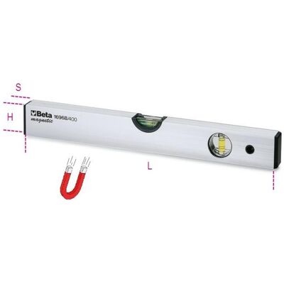 Beta Werkzeug Wasserwaage mit Magnetischer Aluminiumbasis 200mm - Level Beta Werkzeug Wasserwaage mit Magnetischer Aluminiumbasis 200mm - Level