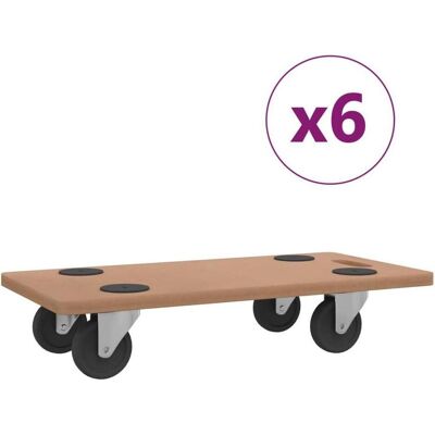 vidaXL Braune Rechteckige Ingenieur-Holz Wagen-Set 6 Stück vidaXL Braune Rechteckige Ingenieur-Holz Wagen-Set 6 Stück