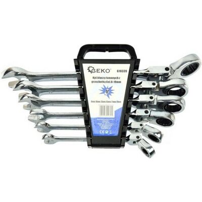 GEKO Chrom-Vanadium Ratschen-Schlüsselsatz - 8-19 mm, 6 Stück GEKO Chrom-Vanadium Ratschen-Schlüsselsatz - 8-19 mm, 6 Stück