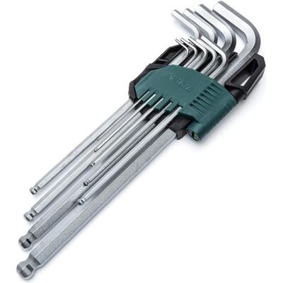SATA, Sechskantschlüssel, Stiftschlüssel-Satz, Kugelkopf, extra lang, 9-teilig, 1,5-10 mm SATA, Sechskantschlüssel, Stiftschlüssel-Satz, Kugelkopf, extra lang, 9-teilig, 1,5-10 mm