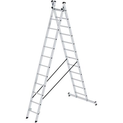 Günzburger Steigtechnik Mehrzweckleiter - 2x12 Sprossen, 6140mm Günzburger Steigtechnik Mehrzweckleiter - 2x12 Sprossen, 6140mm