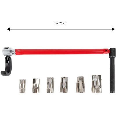 Dönges, Schraubenschlüssel, Standhahnmutterschlüssel 13 mm, Kralle SW 36 + Einsätze 9-17 mm, Maxclaw (10 mm, 11 mm, 12 mm, 13 mm, 14 mm, 15 mm, 16 mm, 17 mm, 9 mm) Dönges, Schraubenschlüssel, Standhahnmutterschlüssel 13 mm, Kralle SW 36 + Einsätze 9-17 mm, Maxclaw (10 mm, 11 mm, 12 mm, 13 mm, 14 mm, 15 mm, 16 mm, 17 mm, 9 mm)