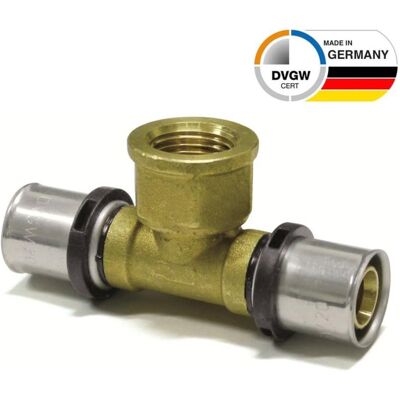 Sanpro, Rohrverbindungstechnik, Pressfitting T-Stück Innengewinde TH Kontur, Grösse 26x3, Gewinde 1/2 (T-Verbindung) Sanpro, Rohrverbindungstechnik, Pressfitting T-Stück Innengewinde TH Kontur, Grösse 26x3, Gewinde 1/2 (T-Verbindung)