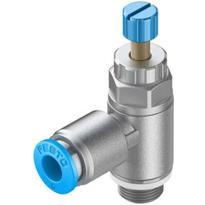 Festo, Ventil, Drosselventil, Rändelschraube, G1/8″ / QS-6, 20kPa... 1MPa, 185L/min Festo, Ventil, Drosselventil, Rändelschraube, G1/8″ / QS-6, 20kPa... 1MPa, 185L/min