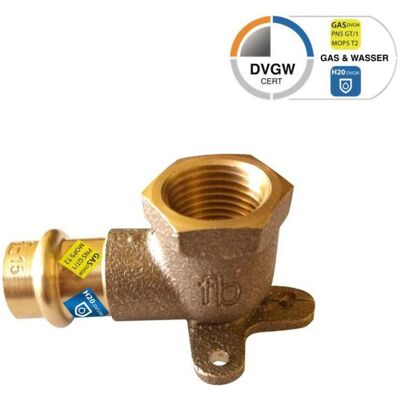 Sanpro, Rohrverbindungstechnik, Pressfitting Wandwinkel - Wandscheibe IG, Grösse V 15, Höhe 34 mm (Pressverbindung) Sanpro, Rohrverbindungstechnik, Pressfitting Wandwinkel - Wandscheibe IG, Grösse V 15, Höhe 34 mm (Pressverbindung)