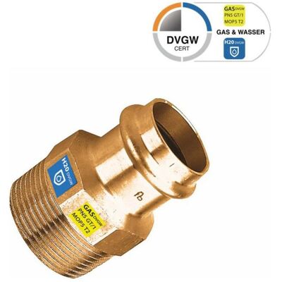 Sanpro, Rohrverbindungstechnik, Pressfitting Übergang Aussengewinde Übergangsnippel, Grösse V 35, Gewinde 1 1/4 (Pressverbindung) Sanpro, Rohrverbindungstechnik, Pressfitting Übergang Aussengewinde Übergangsnippel, Grösse V 35, Gewinde 1 1/4 (Pressverbindung)