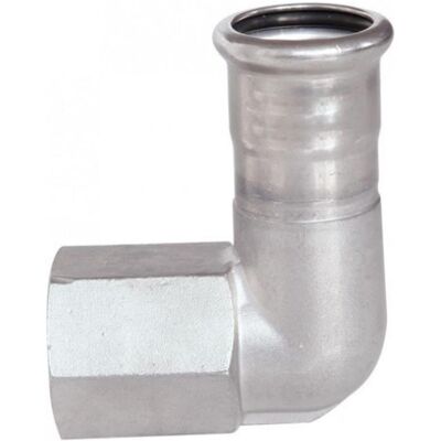 Sanpro, Rohrverbindungstechnik, Edelstahl Pressfitting M-Kontur Übergangswinkel 90° IG, Grösse 15 x 1/2 (Winkelverbindung) Sanpro, Rohrverbindungstechnik, Edelstahl Pressfitting M-Kontur Übergangswinkel 90° IG, Grösse 15 x 1/2 (Winkelverbindung)