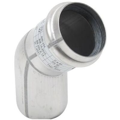Blücher Zubehör Sanitärinstallation, bøjn.45.0gr.50mm - m.O-ring RF AISI 304.Alm RF stål Blücher Zubehör Sanitärinstallation, bøjn.45.0gr.50mm - m.O-ring RF AISI 304.Alm RF stål