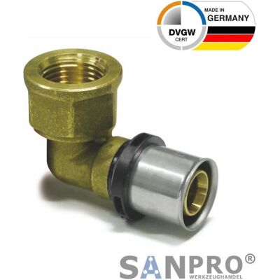 Sanpro, Rohrverbindungstechnik, THPRESS Pressfitting 90° Winkel - Bogen Innengewinde 16x2 - 3/4 (Pressverbindung) Sanpro, Rohrverbindungstechnik, THPRESS Pressfitting 90° Winkel - Bogen Innengewinde 16x2 - 3/4 (Pressverbindung)