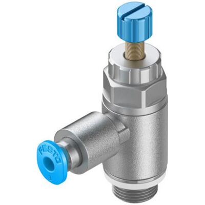 Festo, Ventil, Drosselventil, Rändelschraube, G1/8″ / QS-3, 20kPa... 1MPa, 130L/min Festo, Ventil, Drosselventil, Rändelschraube, G1/8″ / QS-3, 20kPa... 1MPa, 130L/min