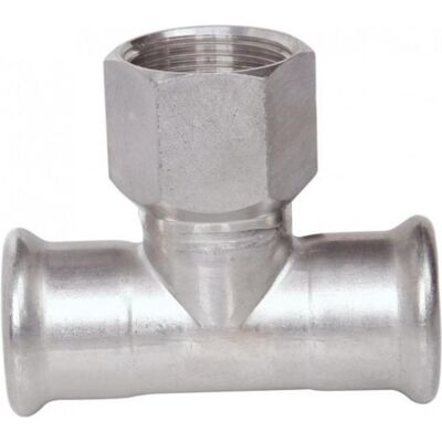 Sanpro, Rohrverbindungstechnik, Edelstahl Pressfitting M-Kontur T-Stück IG, Grösse 28 x 1/2 (T-Verbindung) Sanpro, Rohrverbindungstechnik, Edelstahl Pressfitting M-Kontur T-Stück IG, Grösse 28 x 1/2 (T-Verbindung)