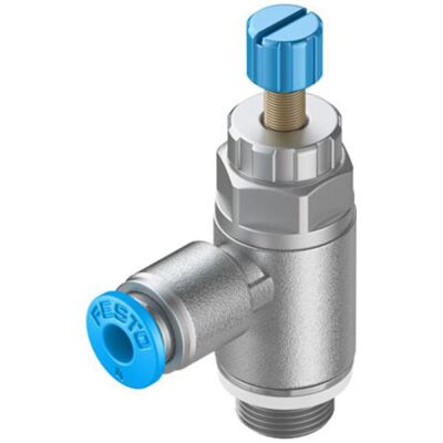 Festo, Ventil, Drosselventil, Rändelschraube, G1/8″ / QS-4, 20kPa... 1MPa, 160L/min Festo, Ventil, Drosselventil, Rändelschraube, G1/8″ / QS-4, 20kPa... 1MPa, 160L/min