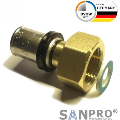 Sanpro, Rohrverbindungstechnik, THPRESS Pressfitting Verschraubung mit IG Überwurfmutter 32x3 - 1 1/4 (Rohrverschraubung) Sanpro, Rohrverbindungstechnik, THPRESS Pressfitting Verschraubung mit IG Überwurfmutter 32x3 - 1 1/4 (Rohrverschraubung)