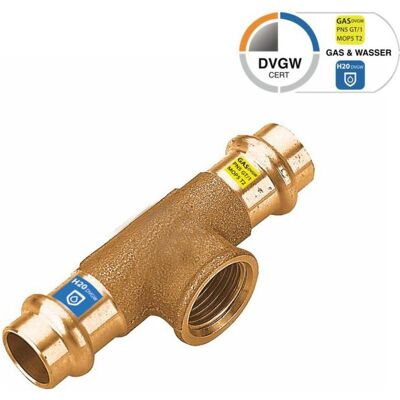 Sanpro, Rohrverbindungstechnik, CUPRESSK Pressfitting Kupfer T-Stück Innengewinde - Kontur V 18 - 1/2 (T-Verbindung) Sanpro, Rohrverbindungstechnik, CUPRESSK Pressfitting Kupfer T-Stück Innengewinde - Kontur V 18 - 1/2 (T-Verbindung)