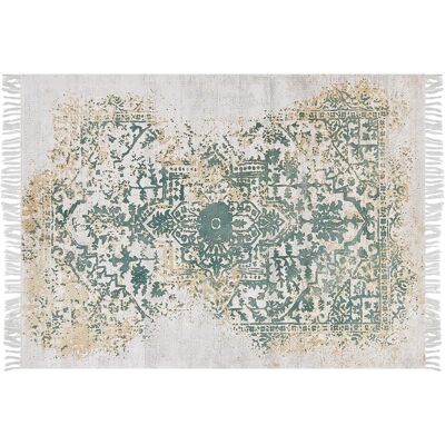 Beliani Viskose Teppich Grau Grün 140x200 - Teppich Beliani Viskose Teppich Grau Grün 140x200 - Teppich