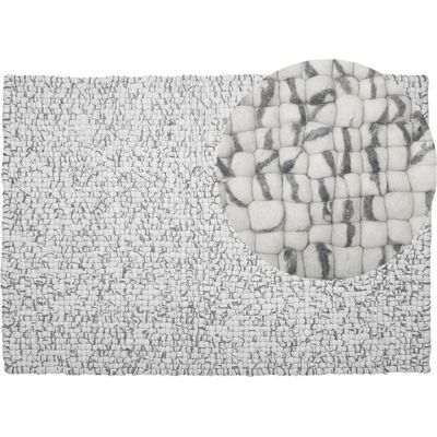 Beliani Wollfilzkugel Hellgrau 160x230cm Teppich - Teppich Beliani Wollfilzkugel Hellgrau 160x230cm Teppich - Teppich
