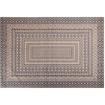 Beliani Beigegrau Jute-Teppich - Moderner Geometrischer Muster Beliani Beigegrau Jute-Teppich - Moderner Geometrischer Muster