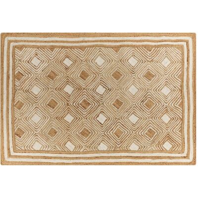 Beliani Beigefarbener Jute-Teppich - Handgemacht Boho Stil 160x230cm Beliani Beigefarbener Jute-Teppich - Handgemacht Boho Stil 160x230cm