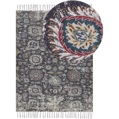 Beliani Teppich Multicolor Polyester Baumwolle 140 x 200 cm - Wohnzimmer Schlafzimmer Beliani Teppich Multicolor Polyester Baumwolle 140 x 200 cm - Wohnzimmer Schlafzimmer