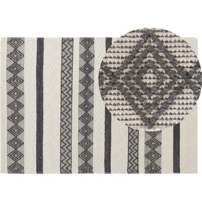 Beliani Woll-Teppich 140 x 200 cm Beige und Grau - Teppich Beliani Woll-Teppich 140 x 200 cm Beige und Grau - Teppich