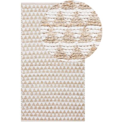 Beliani Teppich Beige Jute Baumwolle 80x150 - Teppich Beliani Teppich Beige Jute Baumwolle 80x150 - Teppich