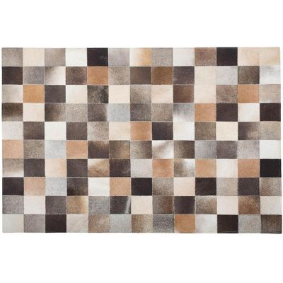 Beliani Leder Mehrfarbiger Patchwork Teppich - 160x230cm - Robust Beliani Leder Mehrfarbiger Patchwork Teppich - 160x230cm - Robust