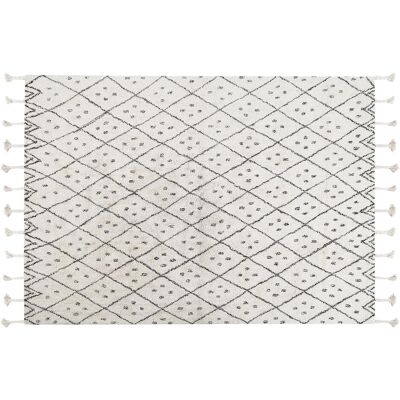 Beliani Baumwollteppich - Geometrisches Muster 160x230cm - Moderner Oriental Stil Beliani Baumwollteppich - Geometrisches Muster 160x230cm - Moderner Oriental Stil
